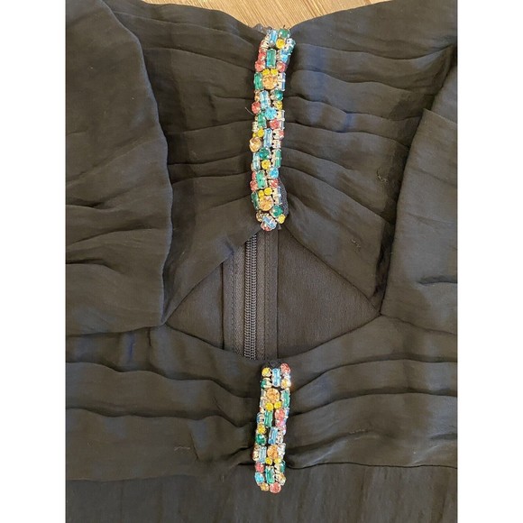 SANDRO Paris Rhinestone Embellished Long Black Dress EU 36 (US 2/4) NWT $580 - Picture 6 of 13